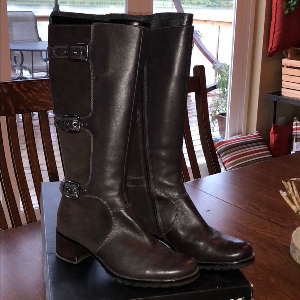 Ecco Esmeralda Brown Leather & Suede Boots,Size 7
